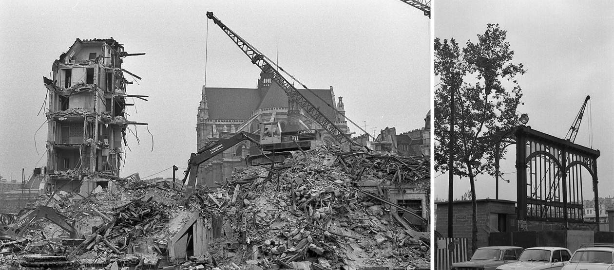 Orlando Furioso &ndash; Pavillon Baltard, les Halles &ndash; Paris, hiver 1973-1974
 Cette image ne date pas d'hier. Durant l'hiver 73-74, les derniers pavillons Baltard des Halles de Paris finissent d'&ecirc;tre d&eacute;truits par les bulldozers... Une &eacute;poque s'ach&egrave;ve. Trois ans auparavant, j'avais vu l' &raquo;Orlando Furioso &raquo; de Luca Ronconi dans ces m&ecirc;mes Pavillons. Un souvenir inoubliable de ce qui a mon sens reste l'une des plus extraordinaires mises en sc&egrave;ne th&eacute;atrales jamais r&eacute;alis&eacute;es. &laquo; Des cavaliers fous chevauchant licornes et hippogriffes fendant la foule, des chariots roul&eacute;s &agrave; bras d'hommes installant trois, six aires de jeu simultan&eacute;es avant d'entra&icirc;ner le public dans un labyrinthe grillag&eacute;, tel &eacute;tait Orlando Furioso d'apr&egrave;s l'Arioste, premi&egrave;re apparition de Luca Ronconi en France. &raquo; (Encyclopaedia Universalis, article Luca Ronconi).